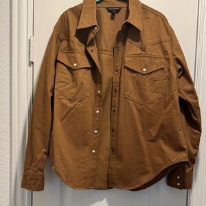 Banana Republic southwestern inspired, navy cotton shirt size small snap buttons